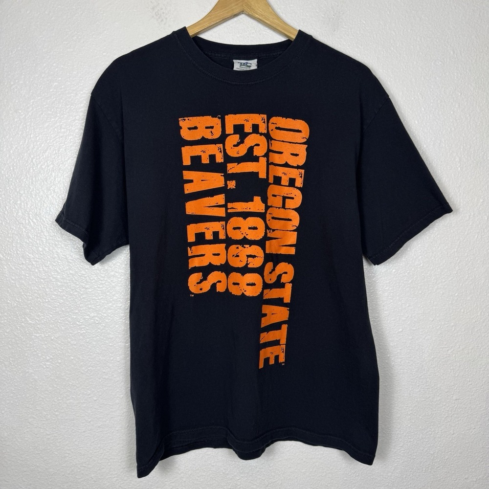 Vintage TLC Oregon State Beavers Shirt Mens Large Cotton Black Tee Shirt Y2K